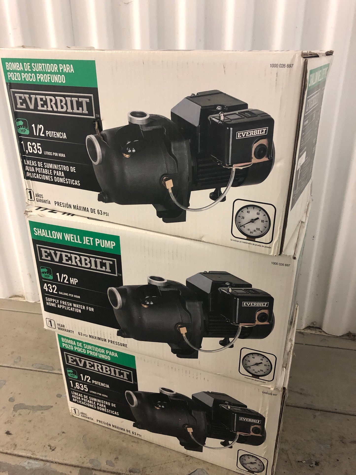 Everbilt 1/2 hp shallow well jet pump.