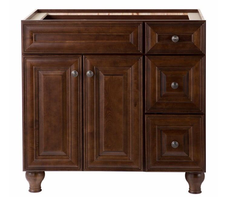 Home Decorators Collection Templin 36 in. W x 22 in. D Bathroom Vanity Cabinet in Coffee