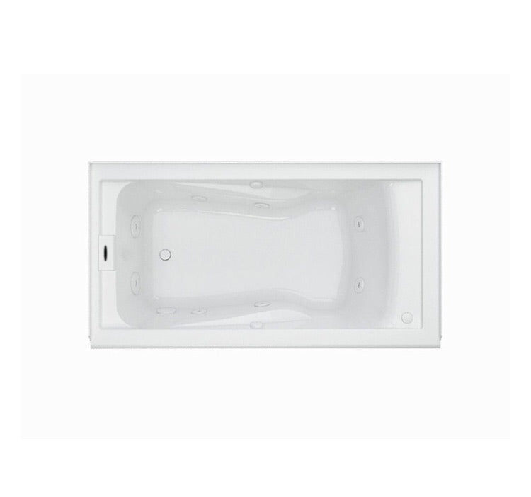 American Standard EverClean 60 in. x 32 in. x 21-1/2 in Acrylic RIGHT DRAIN Rectangular Alcove Whirlpool Bathtub in White Model