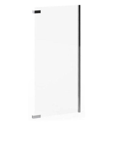 Delta 5/16 in. x 34-3/4 in. x 72 in. Frameless 1-Piece Direct-to-Stud Corner Shower Glass Panel in Stainless.