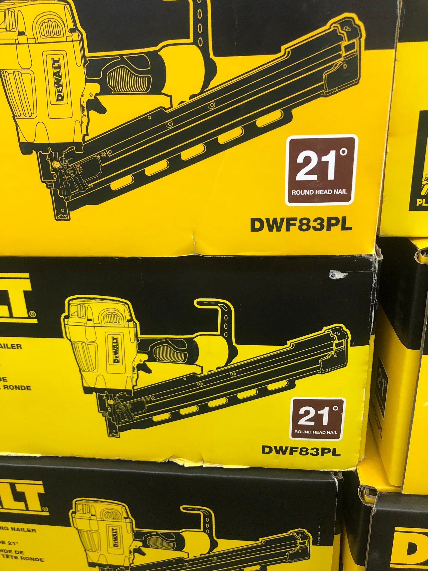 Dewalt Pneumatic 21-Degree Collated Framing Nailer.