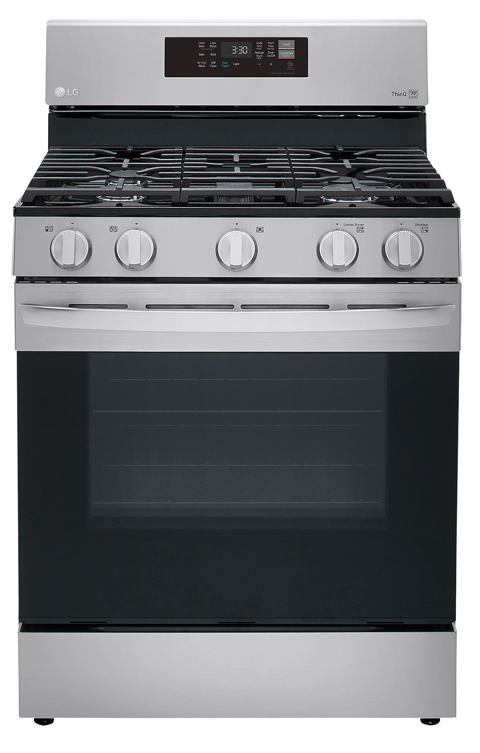 LG 5.8 cu. ft. Smart Wi-Fi Enabled Fan Convection Gas Single Oven Range with AirFry and EasyClean in Stainless Steel